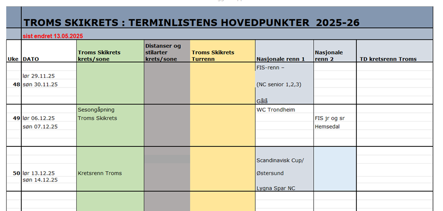 Terminlista 2025-2026